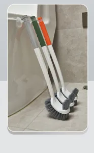 Plastic long handle toilet brush suction cup wall mounted bathroom accessories detail