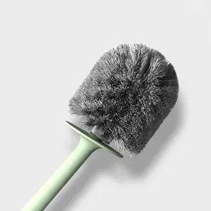 Household long-handle toilet brush with soft bristles for efficient bathroom cleaning