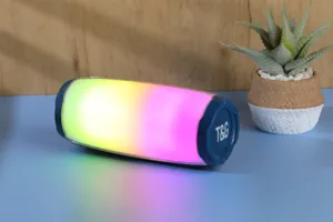 Enceinte Bluetooth portable avec éclairage LED coloré, son stéréo sans fil pour l'extérieur.