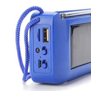 Tragbarer Solar Bluetooth Lautsprecher Outdoor Radio mit TF-Kartensteckplatz und USB Port