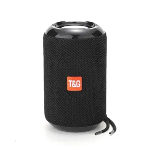 Tragbarer wasserdichter kabelloser Bluetooth-Lautsprecher mit tiefem Bass und Stoffnetz.