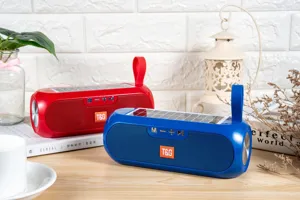 Portable solar bluetooth speaker with handle wireless outdoor subwoofer deep bass music box