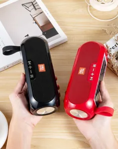 Portable dual color bluetooth speaker with solar panel for outdoor wireless music sound box.