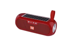 Portable solar bluetooth speaker outdoor wireless stereo bass box with handle and TF slot.