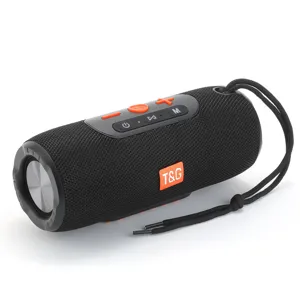 Haut-parleur Bluetooth portable sans fil doté d'un son profond et d'une sangle de transport.