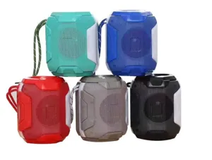 Haut-parleur Bluetooth sans fil portable avec lumières LED, mini boîte de son multicolore pour extérieur.