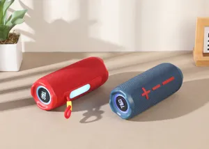 Portable wireless Bluetooth speaker with RGB lights, stereo bass, outdoor waterproof design.