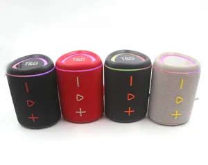 Portable wireless Bluetooth speaker with colorful LED lights, TWS pairing and deep bass.