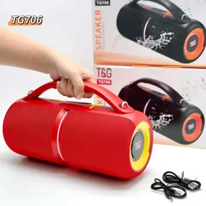 Portable wireless bluetooth speaker with handle, deep bass outdoor mini stereo sound box.
