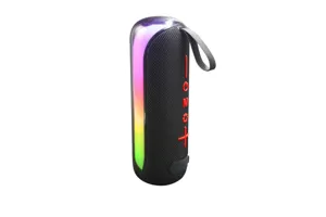 Haut-parleur Bluetooth sans fil portable avec bande lumineuse LED RVB et son stereo.