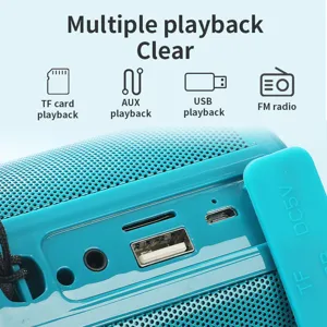 Mini altoparlante Bluetooth portatile con scheda TF, AUX, riproduzione USB e radio FM.