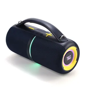 Portable Bluetooth speaker with handle RGB lights wireless outdoor sound box