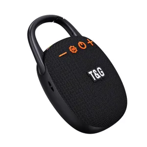 Tragbarer Outdoor Bluetooth Lautsprecher mit Karabinerhaken, schwarze Mini Audio Box.
