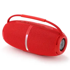 Portable wireless Bluetooth speaker with heavy bass and convenient strap for outdoor use