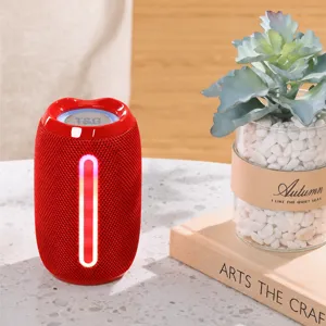 Altavoz Bluetooth Inalámbrico Portátil Mini Subwoofer Cilíndrico para Exteriores Caja de Sonido de Escritorio Con Luces LED Coloridas