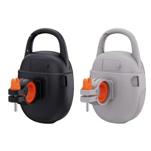 Tragbarer Outdoor-Fahrrad-Bluetooth-Lautsprecher mit Halterung und Karabinerhaken in zwei Farben.