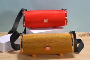 Vista dettagliata dell'altoparlante Bluetooth portatile wireless, basso da esterno.
