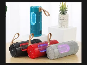 Altoparlante Bluetooth da esterno impermeabile portatile con luci LED e colori vivaci