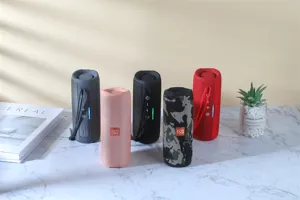 Portable wireless Bluetooth speaker with waterproof design, colorful lights, and rich bass.