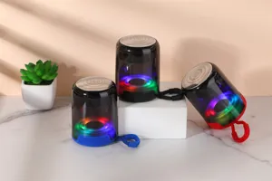 Portable wireless Bluetooth speaker with colorful LED lights, heavy bass and card slot.