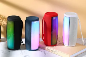 Haut-parleur Bluetooth sans fil avec lumières LED colorées, caisson de basses pour extérieur.