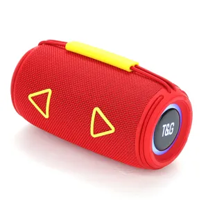 Tragbarer kabelloser bluetooth lautsprecher zylindrisch outdoor mit rgb licht bass
