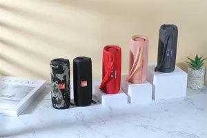 Portable waterproof bluetooth speaker with colorful lights and powerful stereo sound for outdoor.