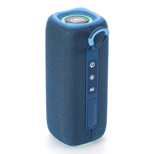 Tragbarer kabelloser Bluetooth-Lautsprecher mit RGB-Licht, wasserdichter Outdoor-Subwoofer, blau.