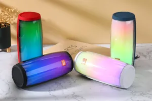 Haut-parleur Bluetooth sans fil pulsant avec lumières LED colorées, son clair et basses.