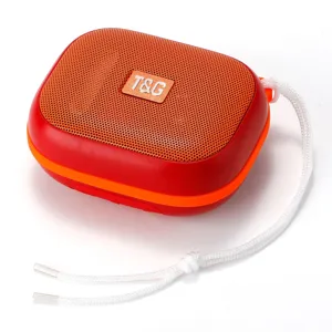 Portable outdoor wireless Bluetooth speaker with waterproof design and vibrant red color.