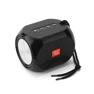 Nahaufnahme Detailansicht des tragbaren kabellosen Bluetooth-Lautsprechers mit praktischen Bedientasten.