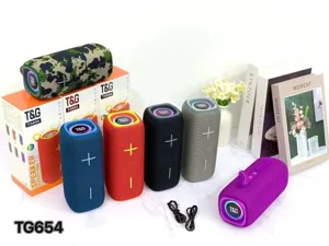 Tragbarer kabelloser Bluetooth-Lautsprecher mit RGB-Lichtern, wasserdichtem Design und vielen Farben.
