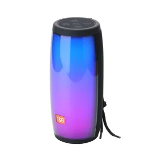 Haut-parleur Bluetooth sans fil portable avec lumières LED vibrantes et basses profondes.