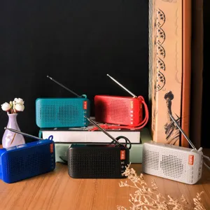 Tragbarer kabelloser Bluetooth Lautsprecher mit FM Radio, Mini Stereo Soundbox mit Antenne.
