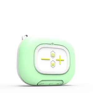 Portable wireless Bluetooth speaker in macaron green, waterproof outdoor audio with compact design.