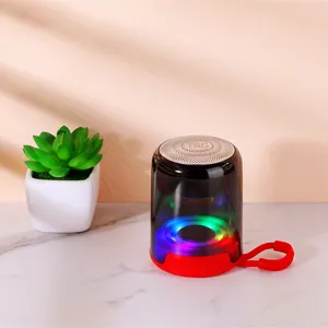 Portable Wireless Bluetooth Speaker With Colorful LED Lights FM Radio Hands-Free Call Mini Outdoor Stereo Speaker