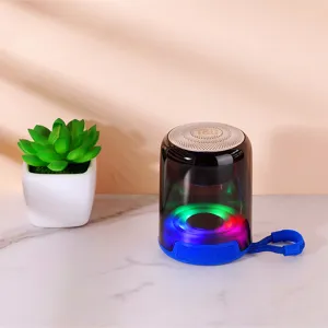 Portable wireless Bluetooth speaker with colorful LED lights, outdoor mini stereo subwoofer.