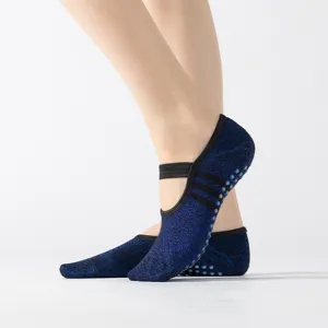 Professional non-slip yoga socks for women, breathable cotton ballet and dance grip socks.