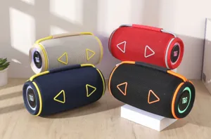 Tragbarer kabelloser Bluetooth Lautsprecher Zylinder mit RGB Lichtern und Griff für Outdoor.