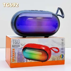 Portable wireless bluetooth speaker with colorful RGB lights and deep bass stereo sound.