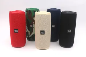 Tragbarer kabelloser Bluetooth-Lautsprecher mit Stoffgewebe, wasserdicht und starker Bass.