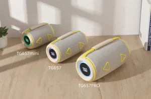 Tragbarer zylindrischer Bluetooth Lautsprecher mit RGB Beleuchtung und starkem Tiefenbass