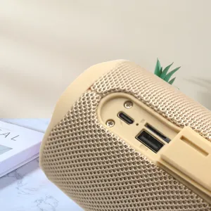 Tragbarer kabelloser Bluetooth-Lautsprecher mit wasserdichtem Stoffnetz-Design, Typ-C.
