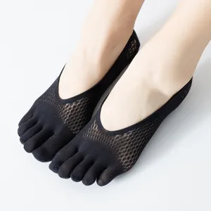 Damen Sommer Mesh Zehensocken Unsichtbare Bootsocken Atmungsaktives Samt Flache Schuhe.