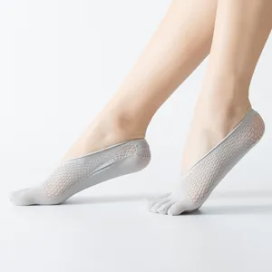 Damen Sommer Mesh Zehensocken, atmungsaktive dünne unsichtbare flache Strümpfe.