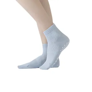 Calzini antiscivolo da yoga da donna in azzurro, calze traspiranti per pilates e fitness.