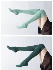 Over-the-knee anti-slip yoga socks, thick thermal pilates leg warmers for women autumn winter