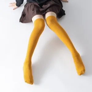 Thickened fleece-lined over-the-knee yoga socks, winter warm long leg warmers with anti-slip.