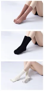 Chaussettes de yoga orteils antidérapantes chaussettes de pilates fitness sport coton respirant
