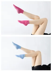 Comfortable non-slip yoga socks with cute embroidery and breathable fabric for pilates fitness.